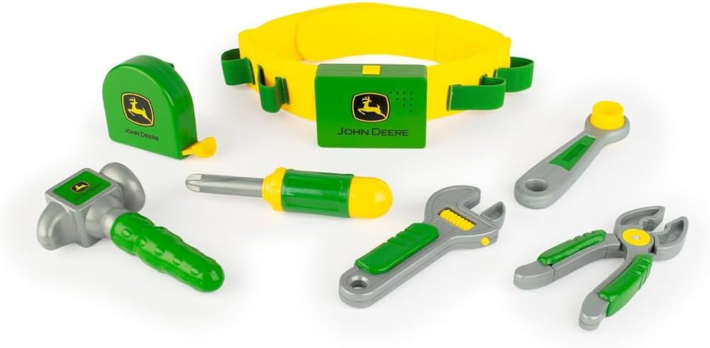 John Deere Deluxe Talking Toolbelt - 7-Piece Kids Tool Set - Interactive Construction Toys - Inte... | Amazon (US)