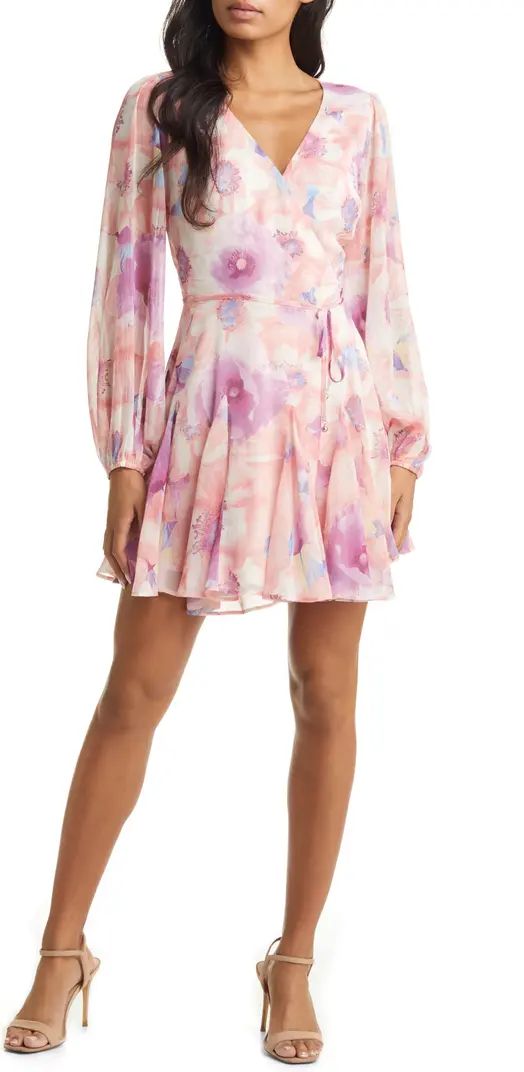 Floral Print Long Sleeve Wrap Dress | Nordstrom