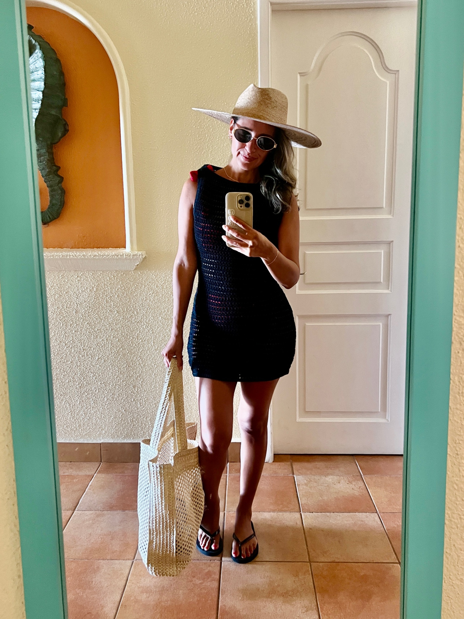 Crochet  mini dress coverup from Abercrombie 