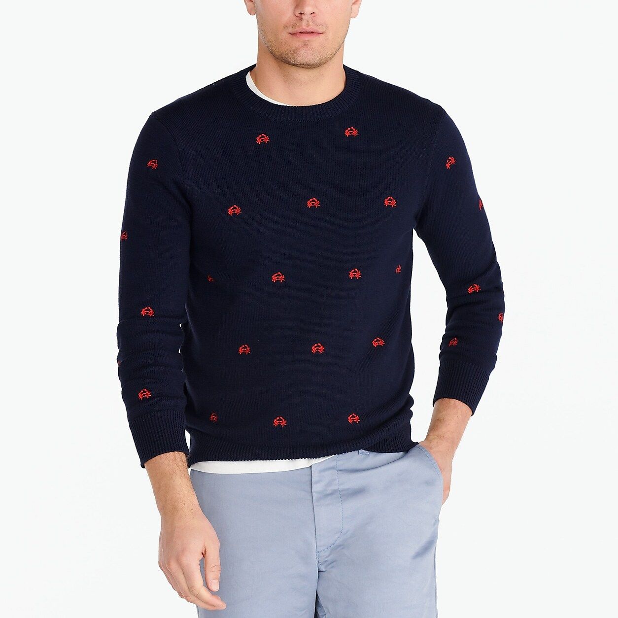 Embroidered crab sweater | J.Crew Factory