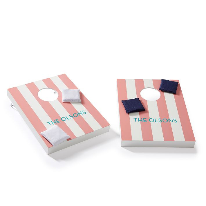Cabana Stripe Lacquered Bean Bag Toss | Mark and Graham