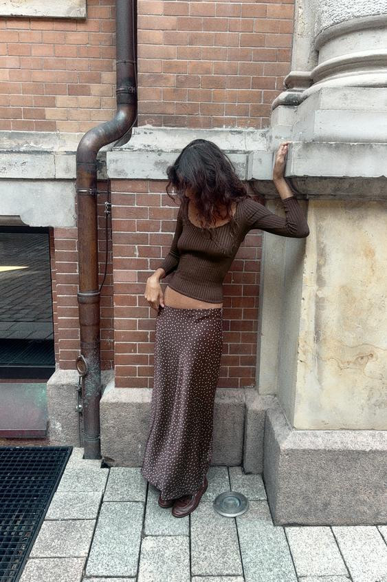 SATIN MIDI SKIRT | Zara US