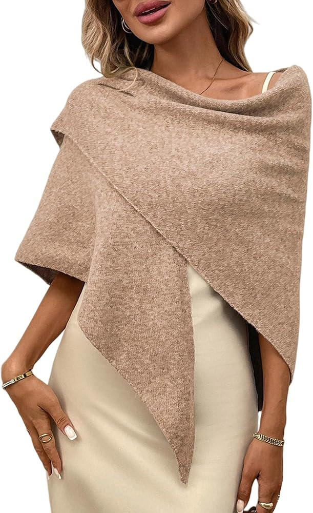 Pashmina Shawl Wraps Women Knitted Shawls Wraps Cape Wool Cashmere Shoulder Top Sweater Shawl Sca... | Amazon (US)