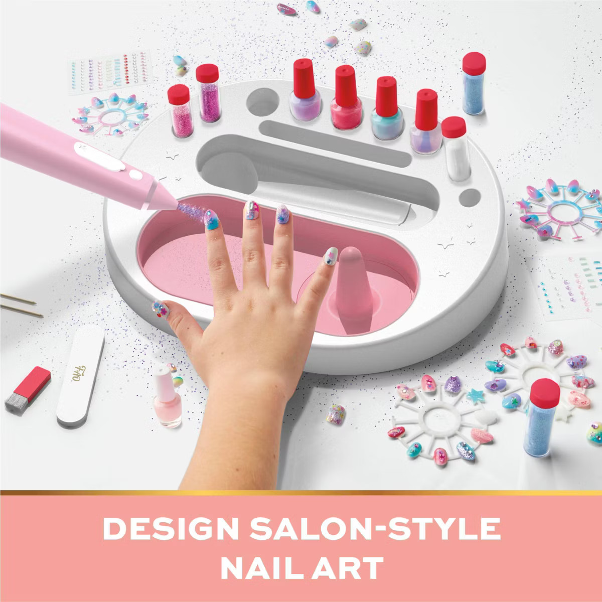 FAO Schwarz Glitz & Glam Nail Studio Custom Press-On Nail Kit | Target