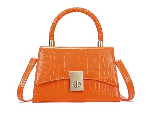 JHVYF Women Small Crossbody Bags Shoulder Bag Classic Satchel Handbags Ladies Cute Purses Satchels bag mini purse Orange | Amazon (US)