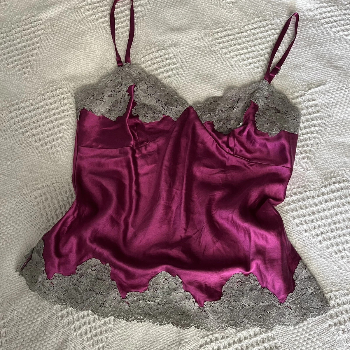 Y2K Fuschia / Grey Lace Cami Top by Express Design Studio Size S  | eBay | eBay US