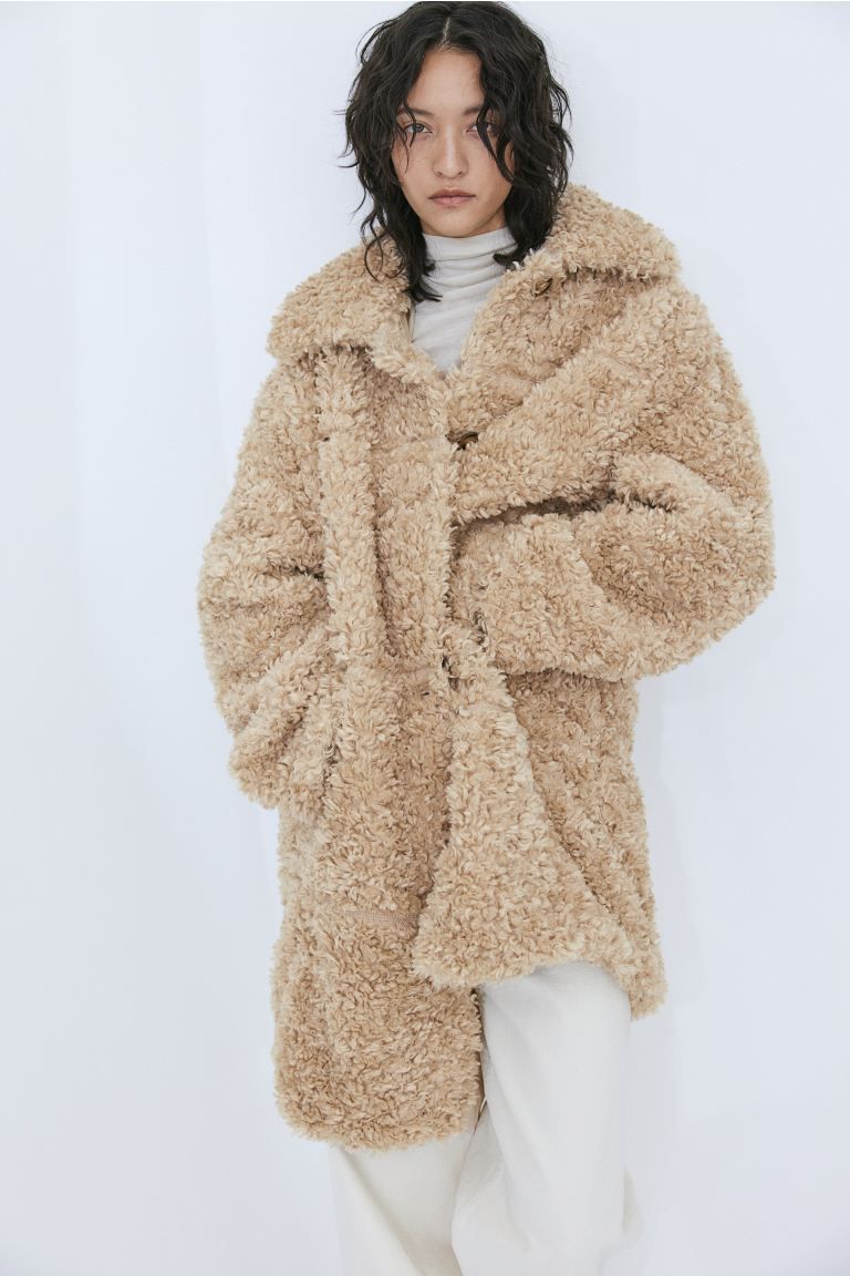Teddy coat - Beige - Ladies | H&M GB | H&M (UK, MY, IN, SG, PH, TW, HK)