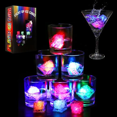 48Pk Light Up Ice Cubes for Drinks – LED Color Changing, Reusable & Waterproof – Flashing Glowing Cubes for Parties, Bath & Celebrations – Cocktail Lights, Drink Decor, Bar Accessories | Amazon (US)