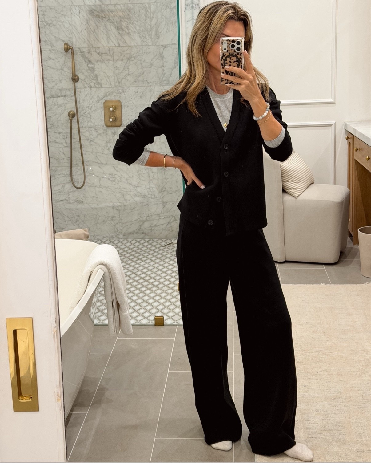 -AirEssentials cardigan sz XS
-AirEssentials wide leg pants 3 lengths, wearing Reg length, I’m 5’6”. 
Discount code fashionedlifexspanx for first time customers. 
-under shirt I size up to M

#LTKOver40 #LTKTravel