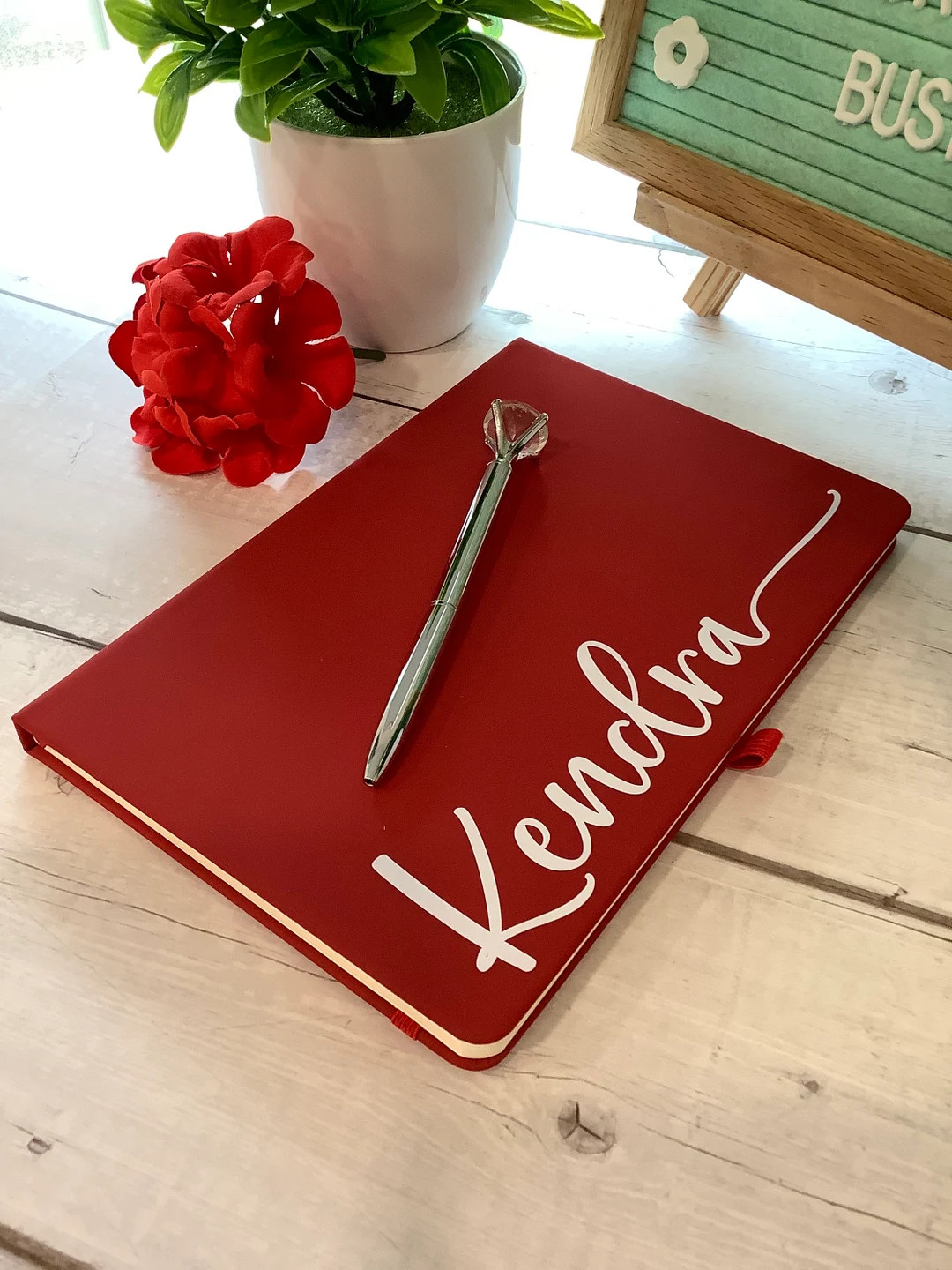 Personalized Journal, Red and White, Notebook, Custom Journal, Custom Notebook, Sorority Gift, Jo... | Etsy (US)