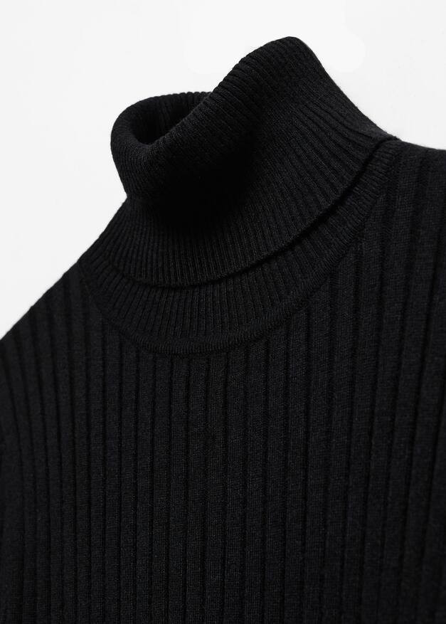 Turtleneck ribbed midi-dress | MANGO (US)