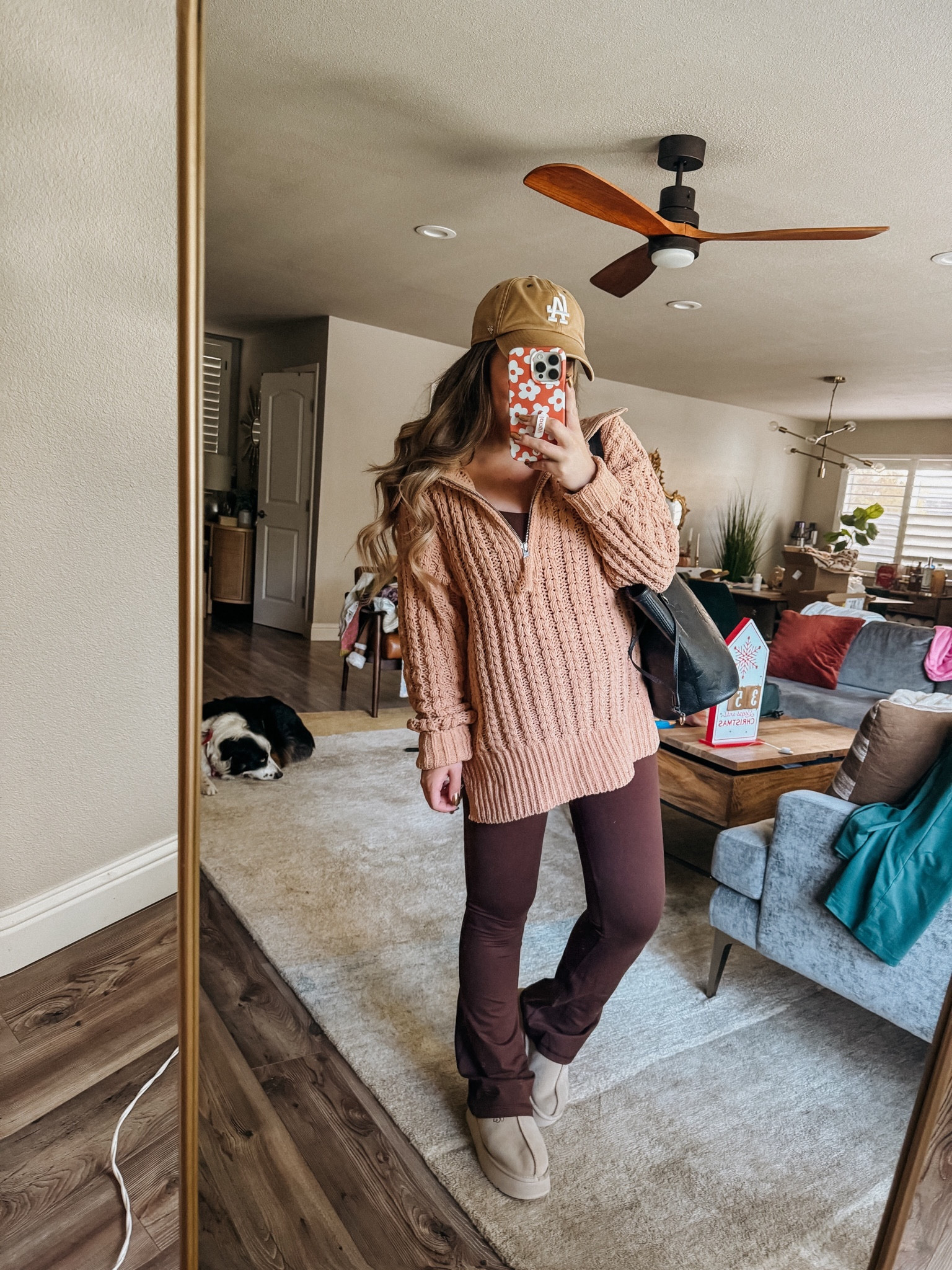 Cozy half zip sweater, jumpsuit, Uggs , and baseball cap 

#LTKCyberWeek #LTKGiftGuide #LTKshoecrush