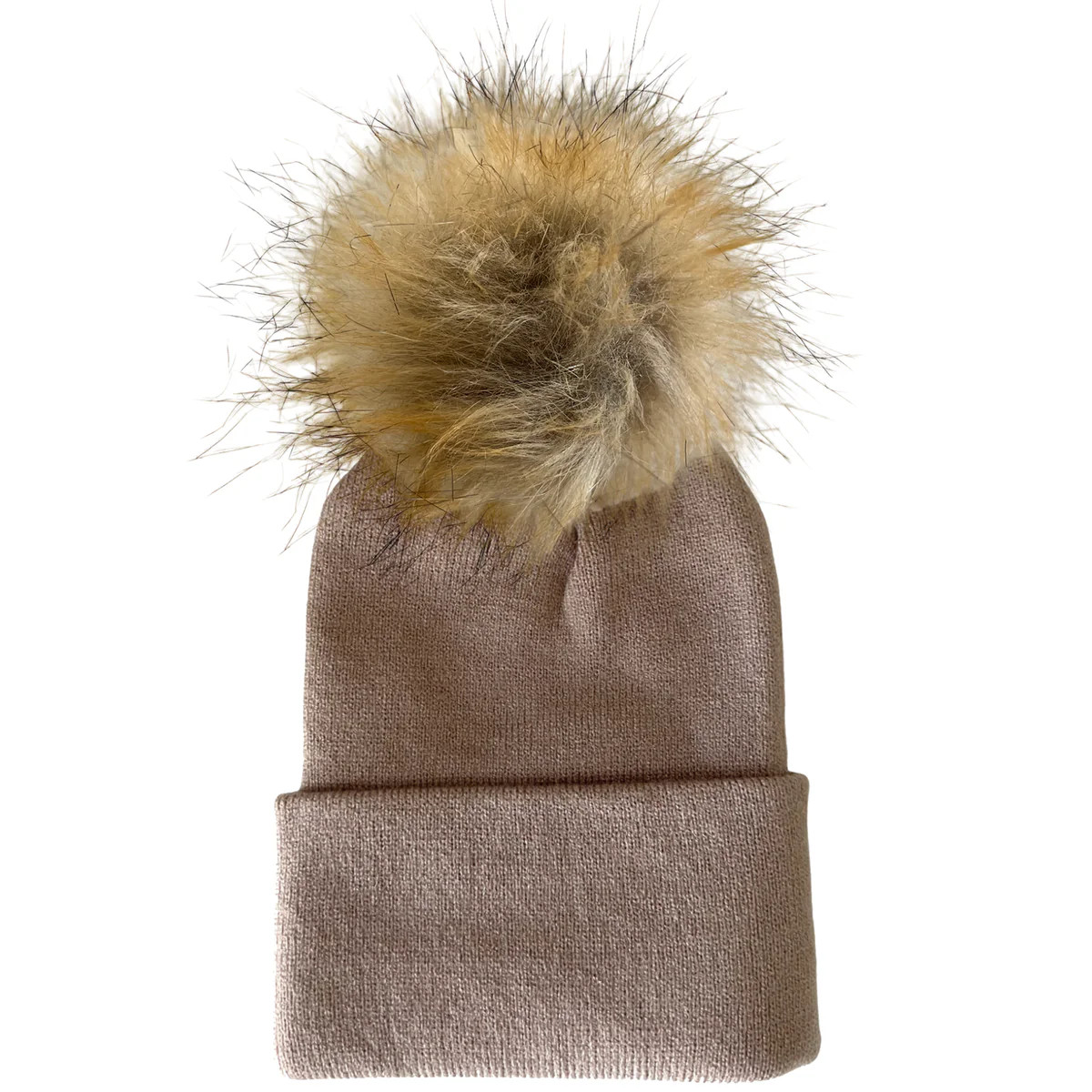 Baby's First Hat®, Tan Fur Pom | SpearmintLOVE