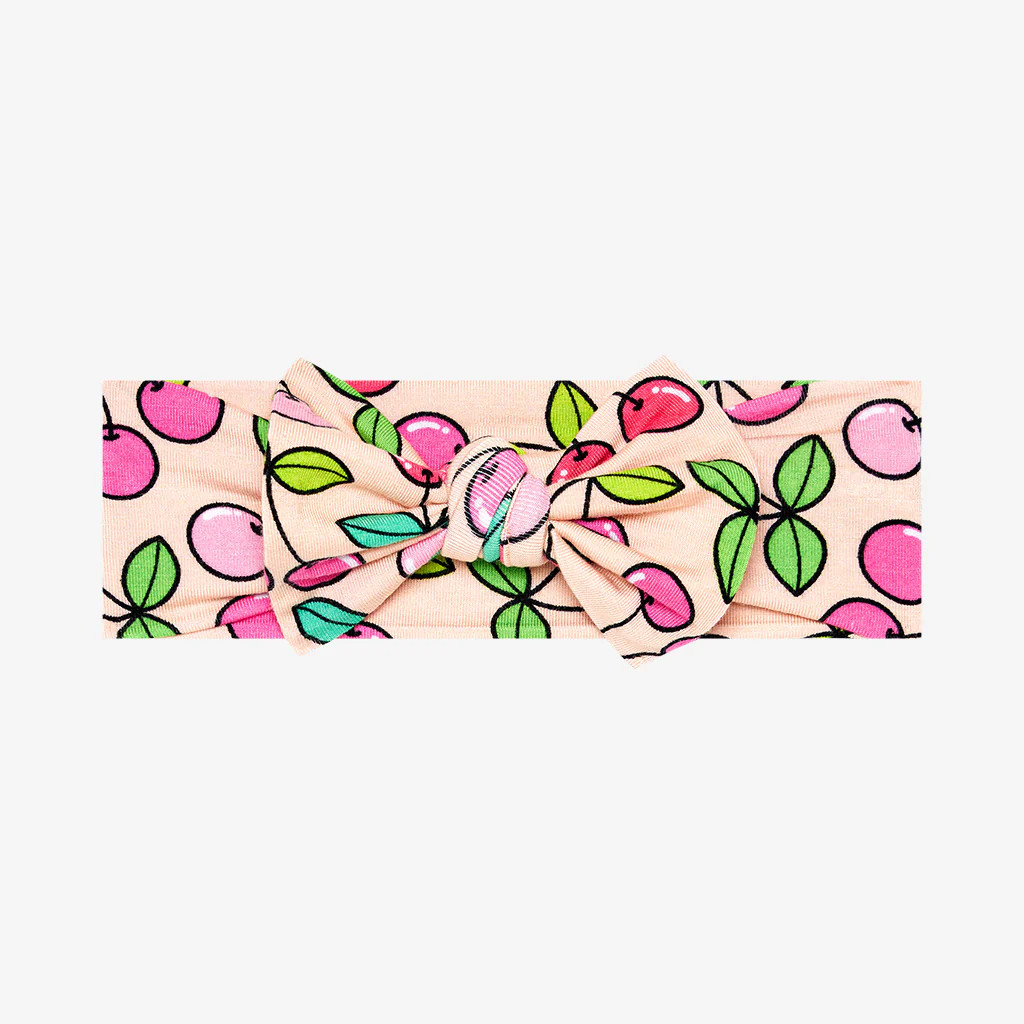 Cherry Pink Baby Girl Headwrap | Summer Cherry | Posh Peanut