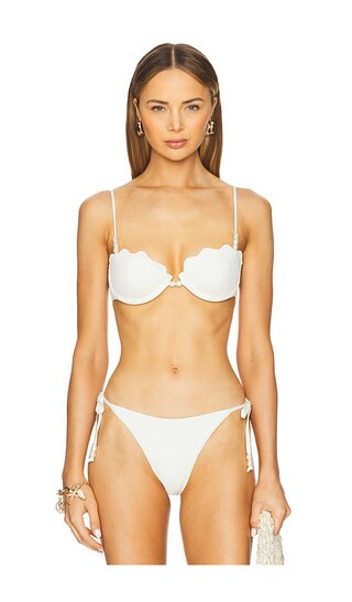 LSPACE Sunrise Seashell Bikini Top in Ivory. - size XL | Revolve Clothing (Global)