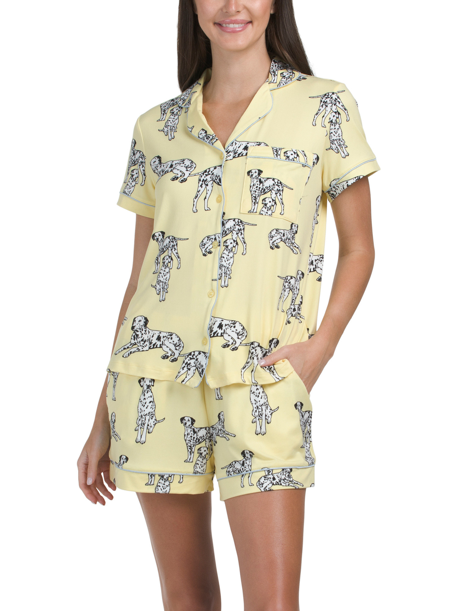 2pc Dalmatian Print Shorts And Top Pajama Set | TJ Maxx