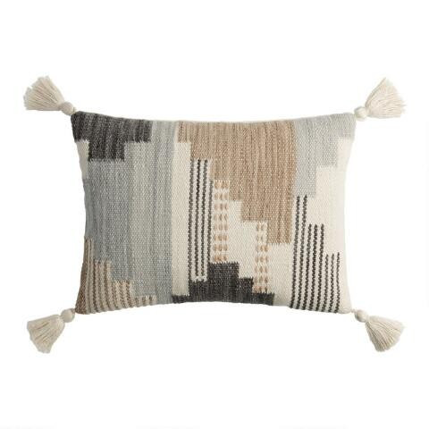 Abstract Steps Indoor Outdoor Lumbar Pillow | World Market