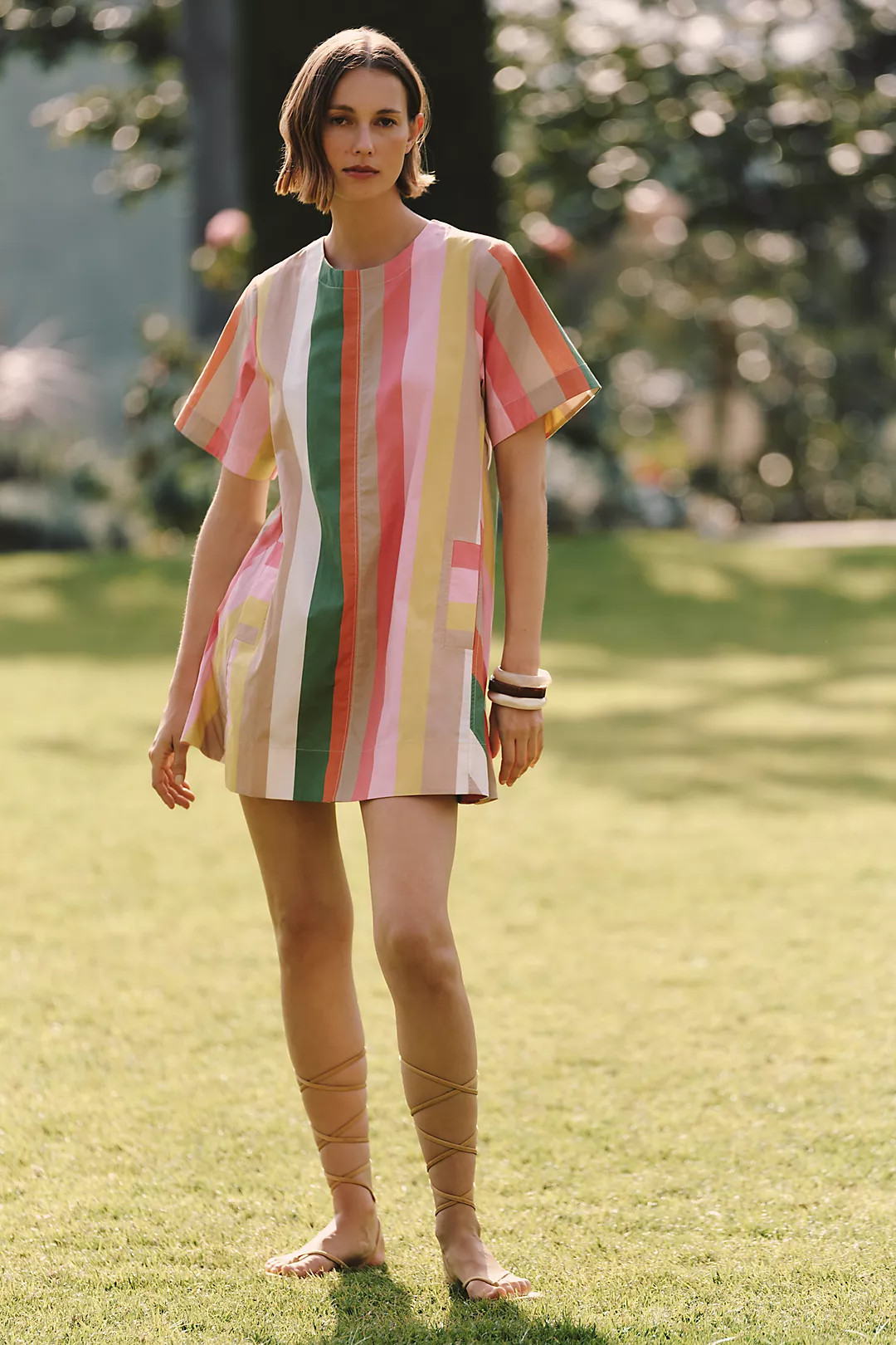 The Emmy Short-Sleeve Swing Mini Dress by Maeve | Anthropologie (US)