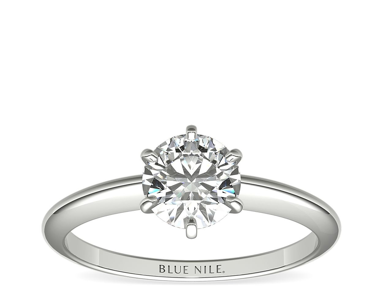 Classic Six-Prong Solitaire Engagement Ring in 14k White Gold | Blue Nile