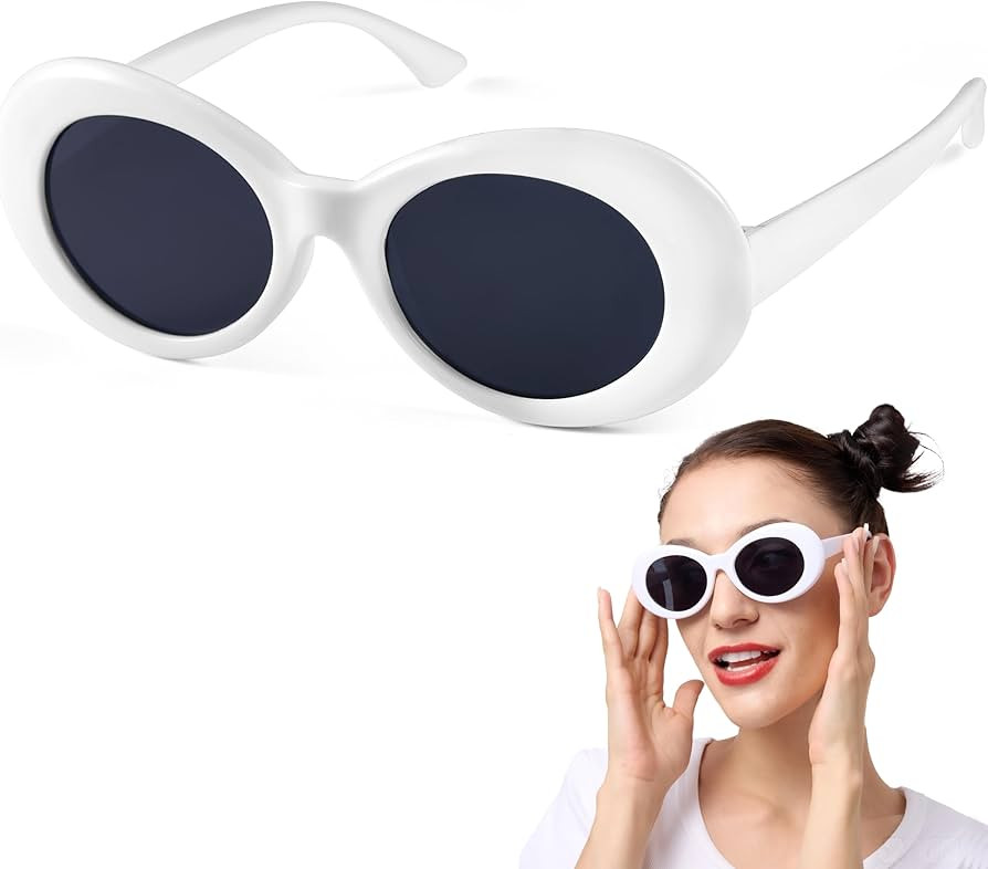 Spooktacular Creations Halloween White Circular Sunglasses, Oval Goggles Glasses, Round Lens Gogg... | Amazon (US)