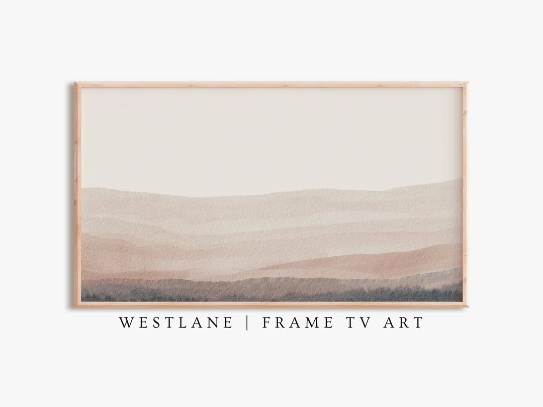 Samsung Frame TV Art | Neutral Pastel Modern Landscape | Minimalist DIGITAL TV Download | Etsy (US)