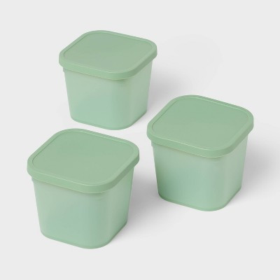 3pk Click in Place 30oz Insert Storage Containers Green- Brightroom™ | Target