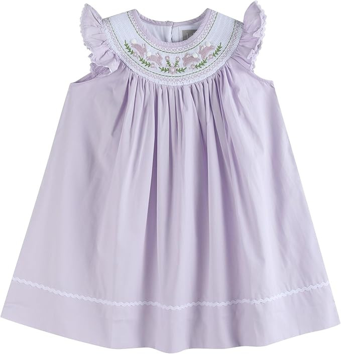 Lil cactus Baby and Girls Smocked Easter Bunny Bishop Dress | Amazon (US)
