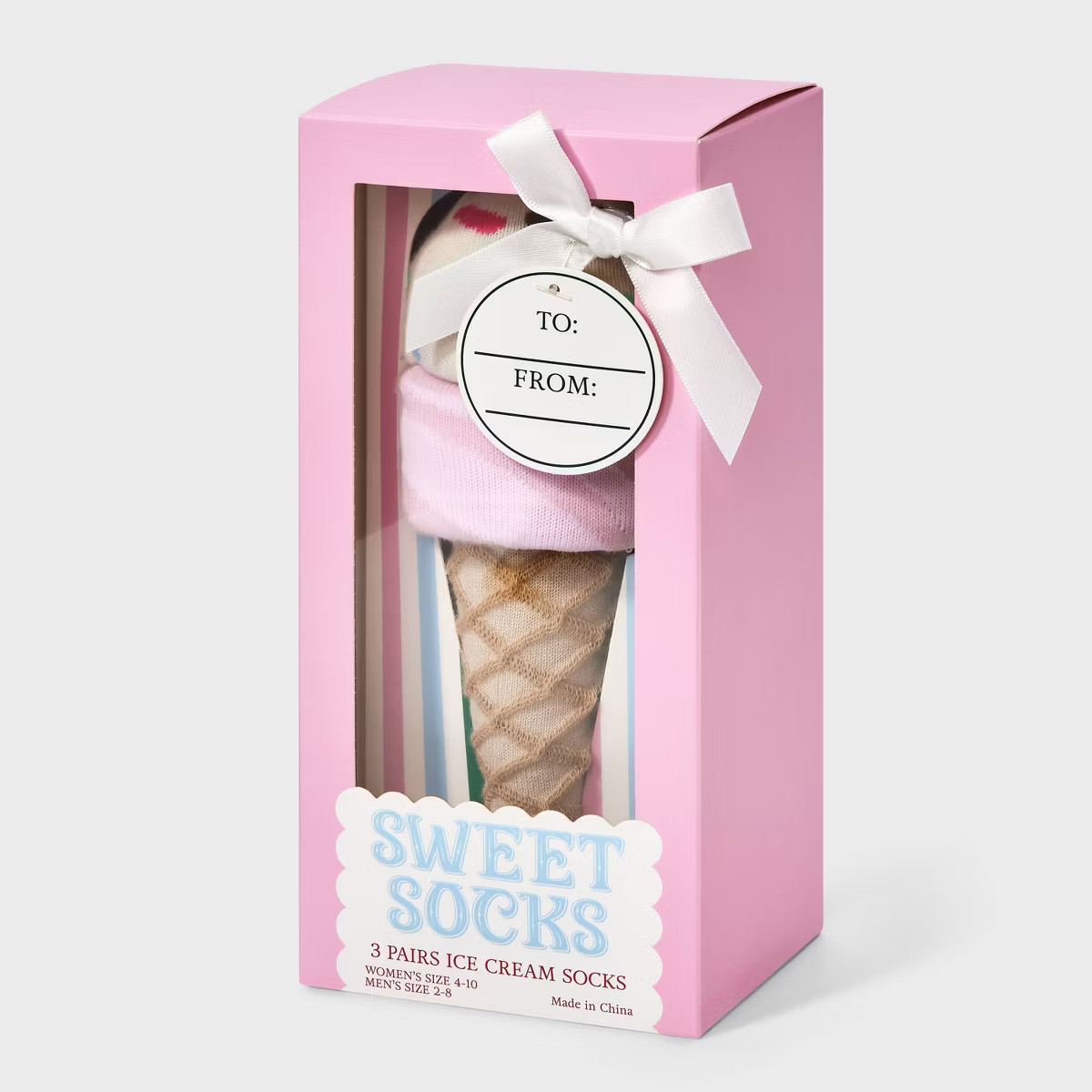 Adult Ice Cream Cone 3pk Crew Socks - Assorted Color 4-10 | Target