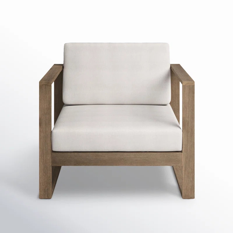 Gavina Eucalyptus Outdoor Lounge Chair with Cushion | Joss & Main