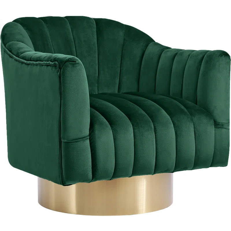 Bekah 32'' Wide Tufted Velvet Swivel Barrel Chair | Wayfair North America