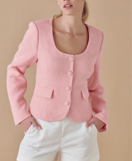 Just ordered this gorgeous tweed jacket from the brand Endless Rose on Bloomingdales! This is the perfect shade of pink! Can’t wait to see how it fits! 