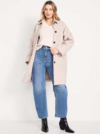 Relaxed Button-Front Mac Coat | Old Navy (US)