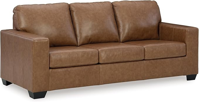 Signature Design by Ashley Bolsena Contemporary Leather Match Sofa, Dark Brown | Amazon (US)