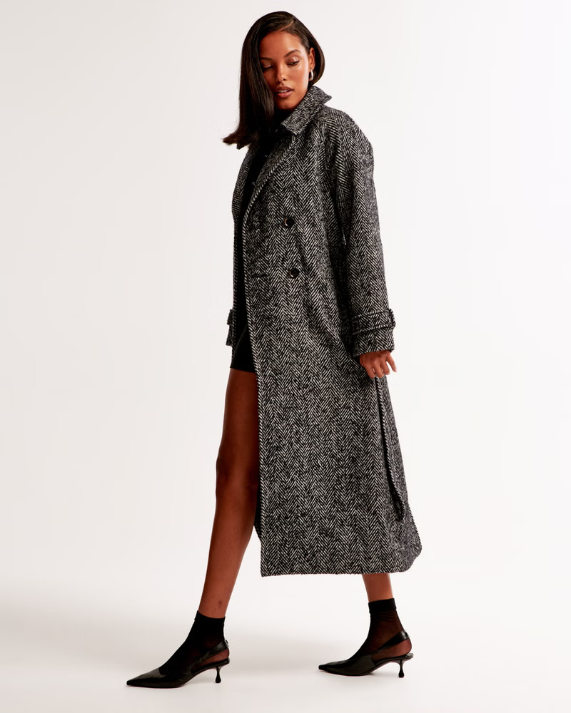 Women's Wool-Blend Trench Coat | Women's Coats & Jackets | Abercrombie.com | Abercrombie & Fitch (US)