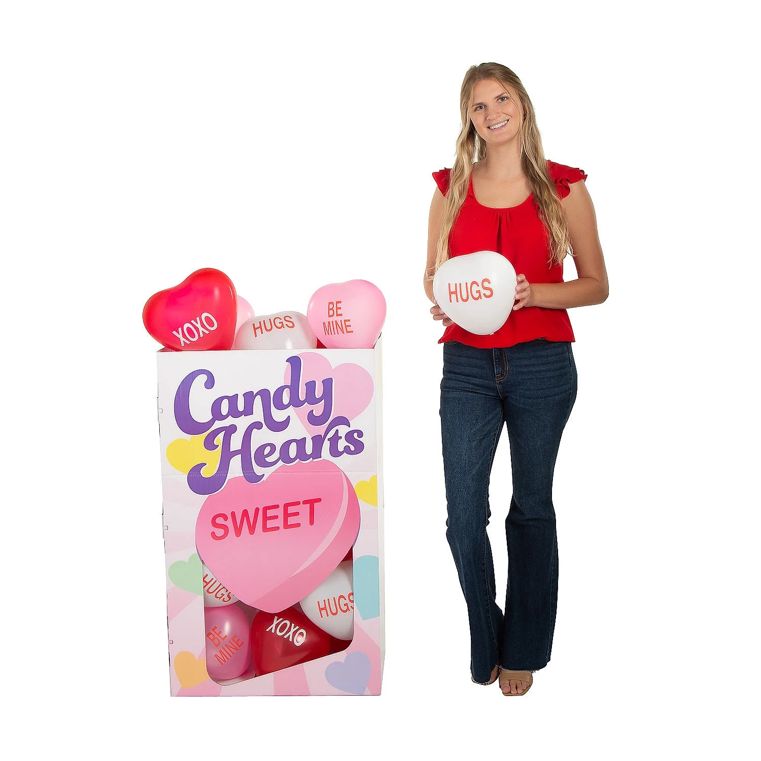 Valentine’s Day Conversation Heart Balloon Box with Balloons - 25 Pc. | Walmart (US)