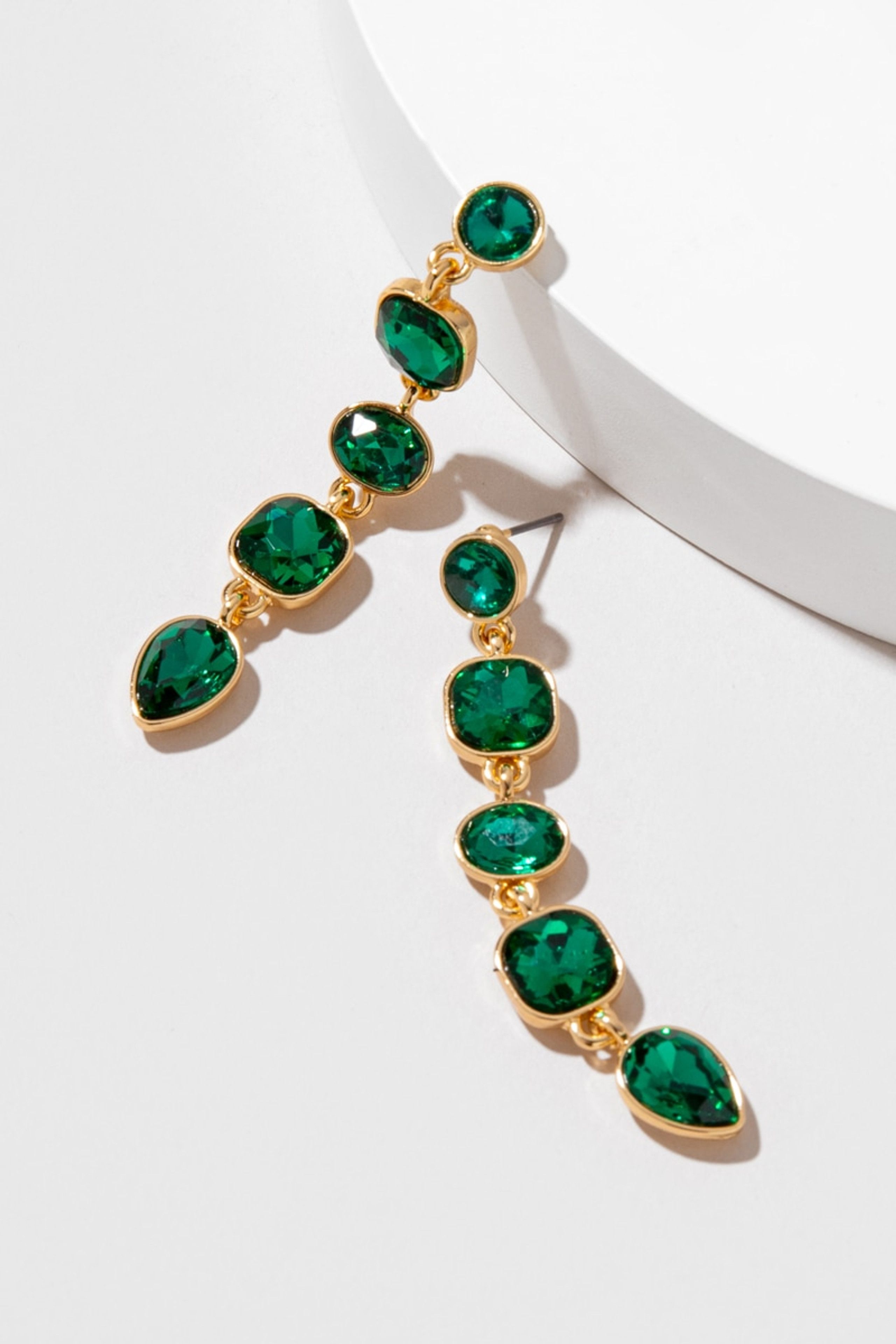 Katelin Green Emerald Linear Earrings | Francesca's