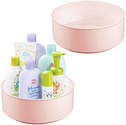 mDesign Plastic Spinning Lazy Susan Turntable Storage Organizer for Kids, Baby/Toddler - Place in... | Amazon (US)