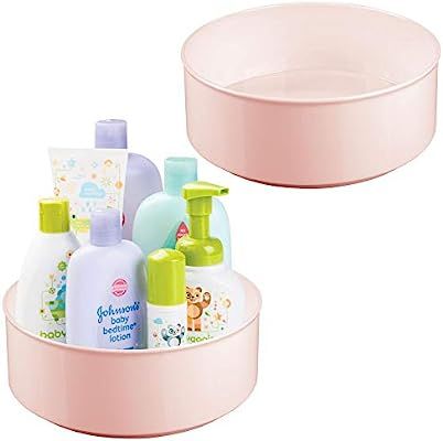 mDesign Plastic Spinning Lazy Susan Turntable Storage Organizer for Kids, Baby/Toddler - Place in... | Amazon (US)