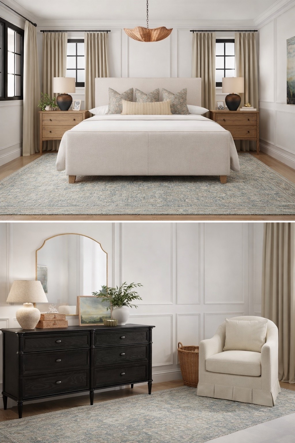 Bedroom decor, bedroom furniture, neutral bedroom, upholstered bed, platform bed, bedroom makeover, modern bedroom, cozy bedroom, master bedroom, bedside tables, nightstand decor, bedroom lighting, area rug bedroom, bedroom rug, dresser decor, accent chair bedroom, neutral home decor

#LTKSaleAlert #LTKdayinmylife #LTKHome