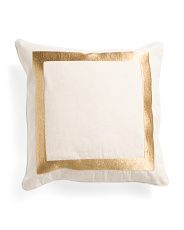 22x22 Cotton And Linen Pillow With Border | Marshalls