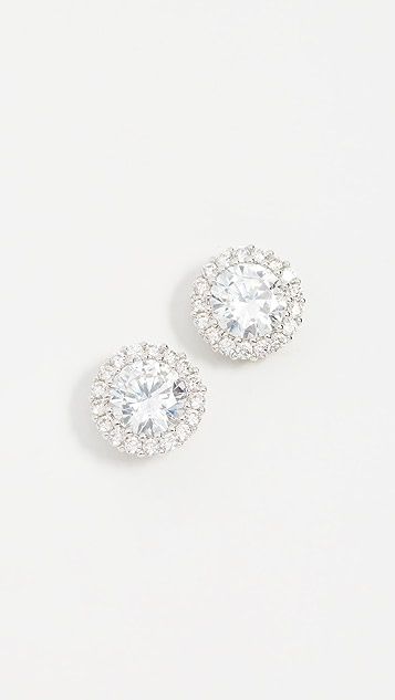 Round Pave Stud Earrings | Shopbop