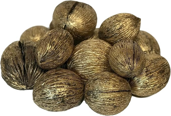 14 Piece Natural Mintola Ball Seed Pod Bowl Filler – Organic Oval-Shaped Nut Shells for Decorat... | Amazon (US)