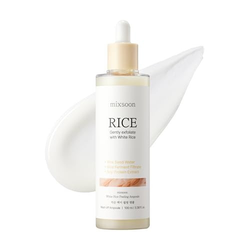 mixsoon White Rice Peeling Ampoule - White rice exfoliant, Gentle Exfoliating Serum for Smooth, Radiant Skin, Dead Skin Cells Remover 100ml / 3.38 fl.oz. Korean Glass Skin Care | Amazon (US)