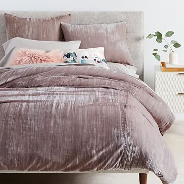 Crinkle Velvet Duvet Cover & Shams | West Elm (US)
