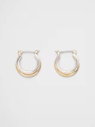 Mixed Metal Huggie Earrings | Banana Republic Factory