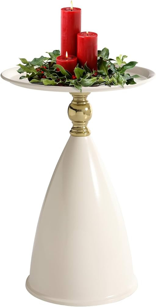 Ironalita Small Round Side Table for Small Spaces, White Pedestal Table Modern Couch End Tables f... | Amazon (CA)
