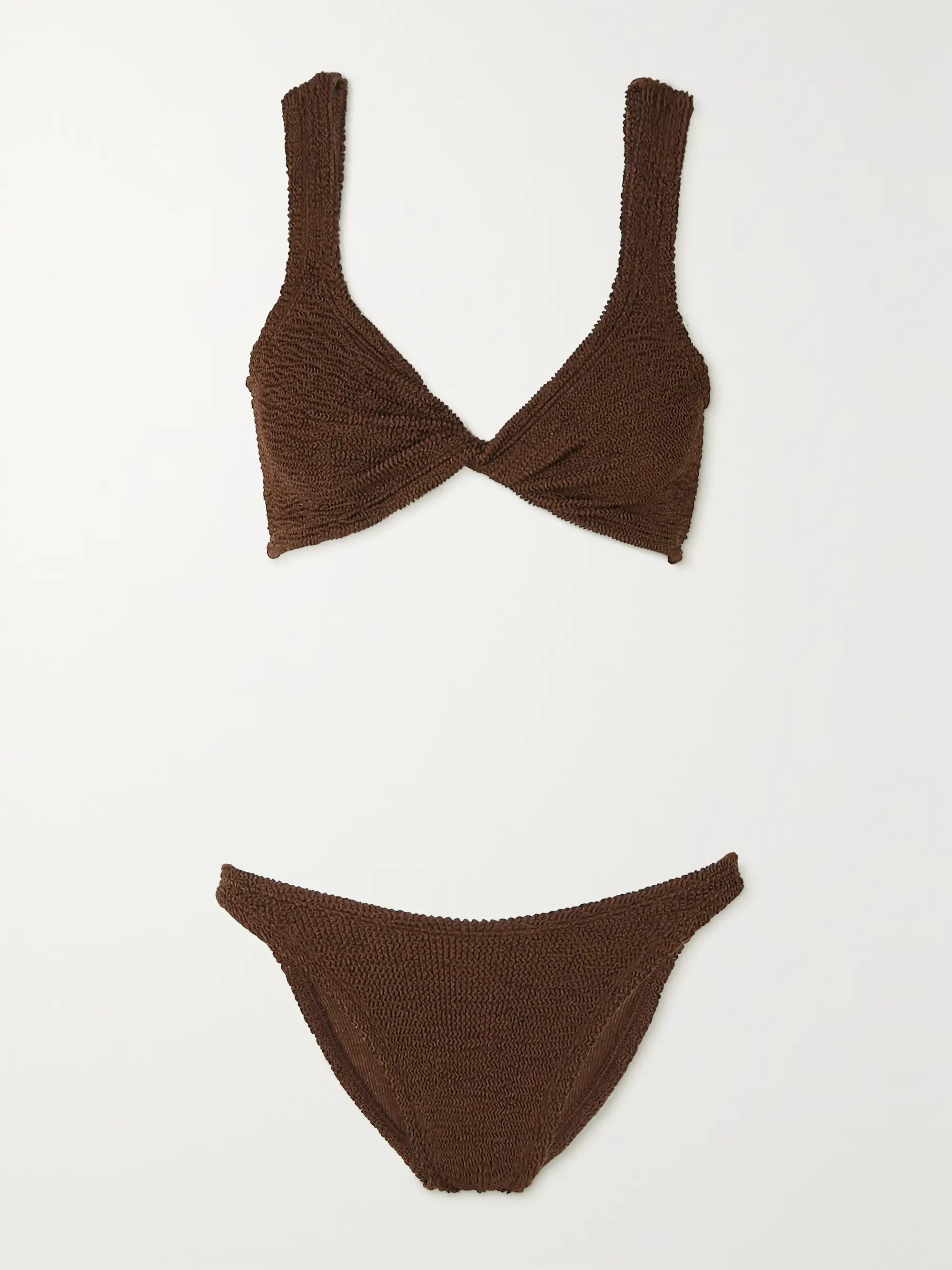 + NET SUSTAIN Juno twist-front seersucker bikini | NET-A-PORTER (UK & EU)