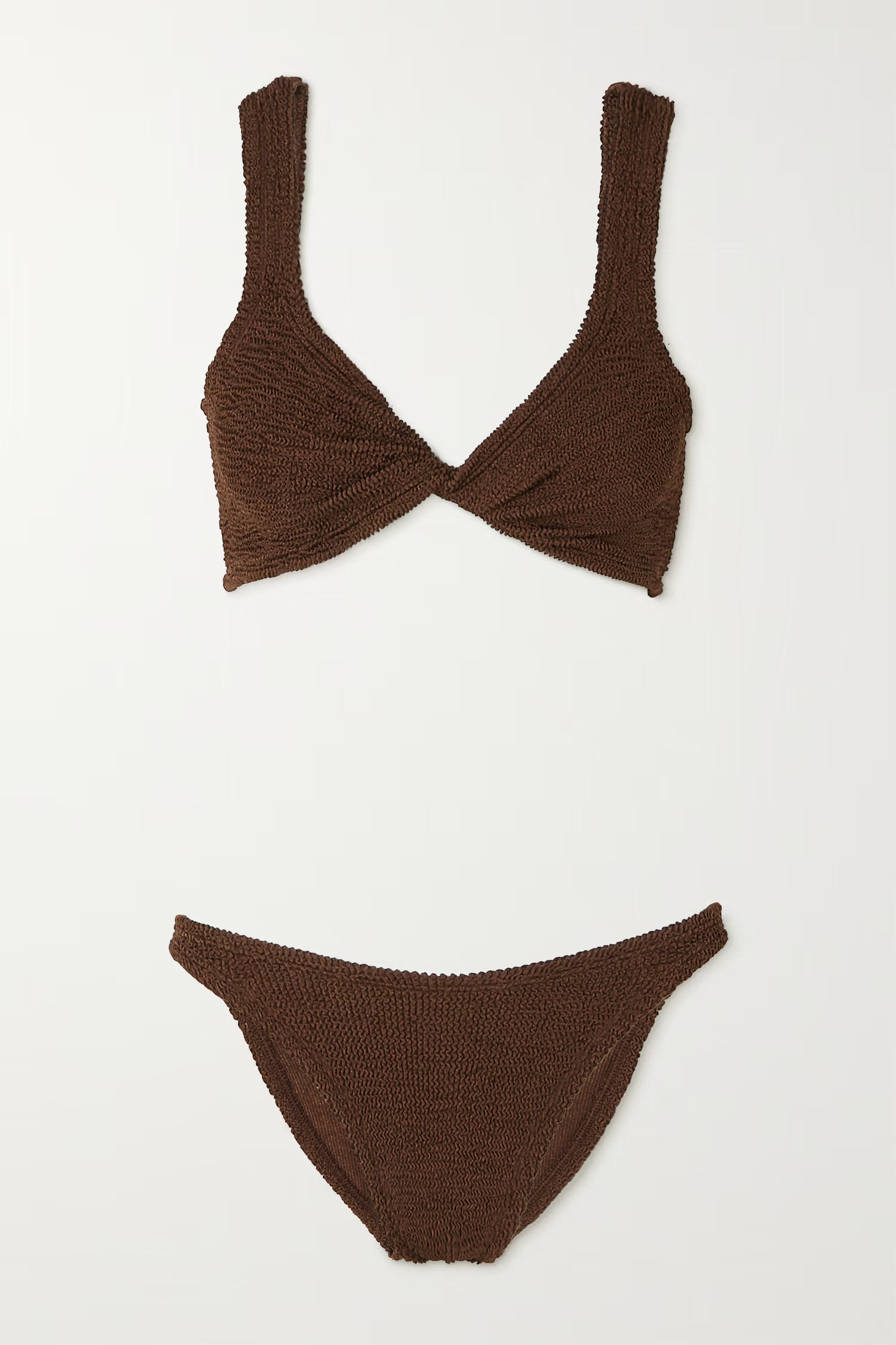 + NET SUSTAIN Juno twist-front seersucker bikini | NET-A-PORTER (UK & EU)