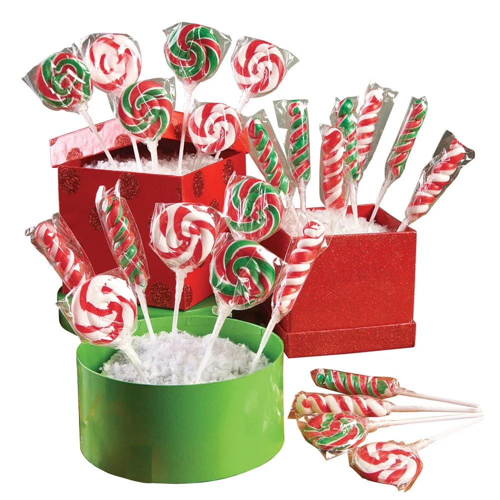 Collections Etc Holiday Swirl Christmas Lollipops - 24 Pcs - Walmart.com | Walmart (US)