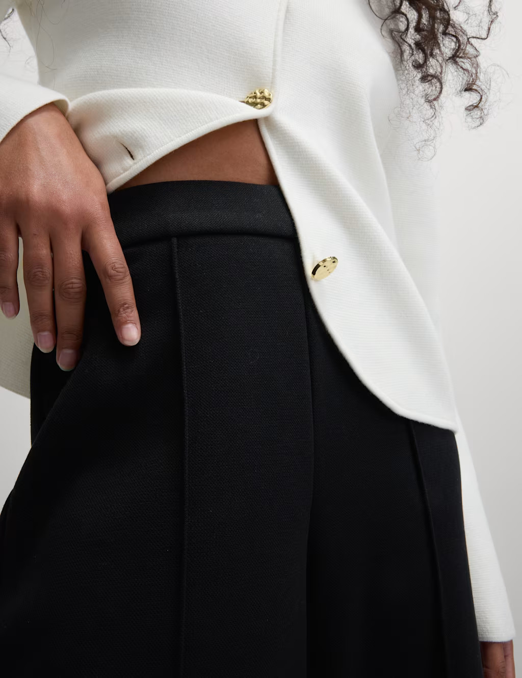 Jersey Elasticated Waist Wide Leg Trousers | Marks & Spencer (UK)